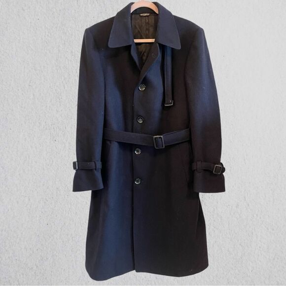 Vintage Pierre Balmain navy wool military coat - Picture 1 of 13